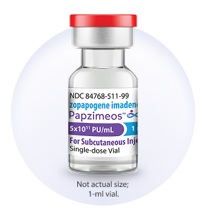 PAPZIMEOS (zopapogene imadenovec-drba) vial.